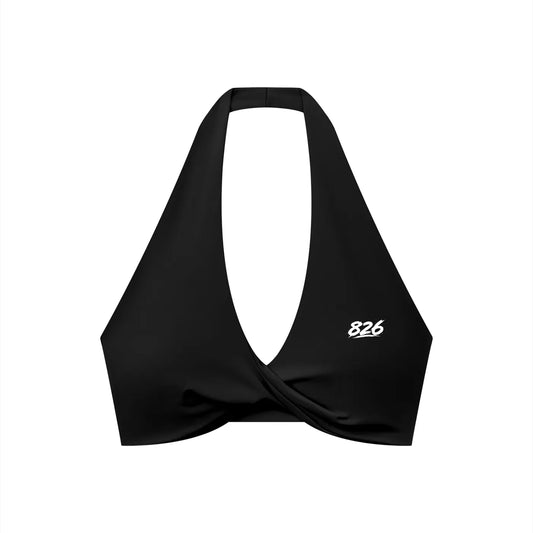 Women's Pleated Halter Sports Bra